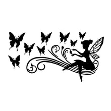 Load image into Gallery viewer, Car Sticker Fairy Butterfly Personalized Flower Automobiles Motorcycles Exterior Accessories Vinyl Decal,17cm*8.9cm