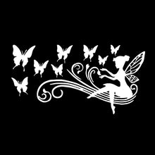 Load image into Gallery viewer, Car Sticker Fairy Butterfly Personalized Flower Automobiles Motorcycles Exterior Accessories Vinyl Decal,17cm*8.9cm