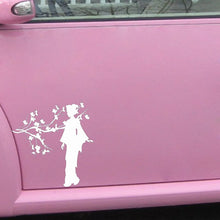 Load image into Gallery viewer, Car Sticker Geisha Japanese Girl Sakura Tree Branch Japan Automobiles Motorcycles Exterior Accessories Vinyl Decal,14cm*13.2cm