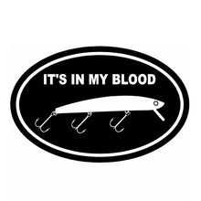 Load image into Gallery viewer, Car Sticker It's In My Blood Styling Funny Fishing Fish Automobiles Motorcycles Exterior Accessories Vinyl Decal,14cm*9.1cm