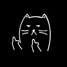 Load image into Gallery viewer, Car Sticker MIDDLE FINGER SAFETY Cute Cat Automobiles Motorcycles Exterior Accessories Vinyl Decal,13cm*13cm