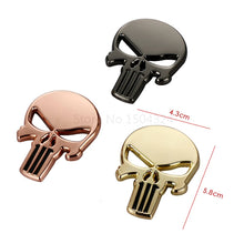 Load image into Gallery viewer, Car Styling 3D Metal The Punisher Skull Emblem Badge Car Stickers and Decals Auto Truck Motorcycle Car Accessories Automobiles