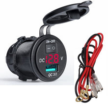 Load image into Gallery viewer, Car Truck Motorcycle Dual USB Port Car Charger Cigarette Lighter Socket Plug LED Voltmeter Phone Charging Adapter
