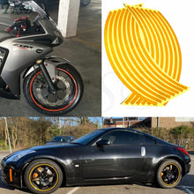 Load image into Gallery viewer, Car motorcycle Tire Rim Stickers 17"-19" Reflective Car-Covers Tape Wheel Tyre Sticker Automobile Decors for Yamaha kawasaki KTM