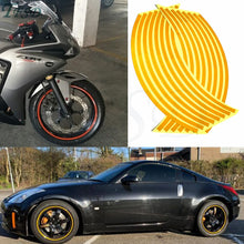 Load image into Gallery viewer, Car-styling motorcycle Tire Rim Stickers 17"-19" Reflective Car-Covers Tape Wheel Tyre Sticker Automobile Decors For YAMAHA FZ16