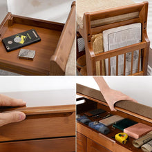 Load image into Gallery viewer, Change shoes stool home door shoe rack long bench Nordic modern multi-purpose shoe cabinet can sit bamboo solid wood shoes bench