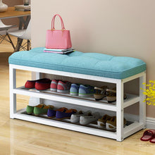 Load image into Gallery viewer, Change shoes storage rack stool creative sofa stool door shoe stool cabinet storage shoe rack leather art footstool