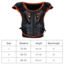 Load image into Gallery viewer, Children Protector Armor Motorcycle Jackets Spine Chest Protection Equipment Motocross Back Shield Sleeveless Skateboard Jacket