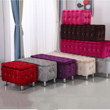 Load image into Gallery viewer, Cloth storage sofa stool solid wood storage cabinet box European clothing store test shoes stool sit stool storage shoe bench