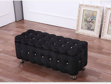 Load image into Gallery viewer, Cloth storage sofa stool solid wood storage cabinet box European clothing store test shoes stool sit stool storage shoe bench