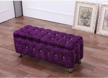 Load image into Gallery viewer, Cloth storage sofa stool solid wood storage cabinet box European clothing store test shoes stool sit stool storage shoe bench