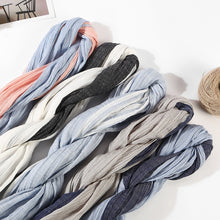 Load image into Gallery viewer, Cotton Linen Unisex Scarves Crumpled Men's Scarf Poncho Fringe Muslim Hijabs Hollow Plain Color Striped Scarves Shawl Stole