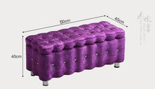 Load image into Gallery viewer, Creative fabric small sofa storage stool for living room clothing store rectangular door change shoe bench ottoman 80*40*40 cm