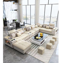 Load image into Gallery viewer, Custom Modern Living Room Set  Leather Chesterfield Sofa fabric sofa