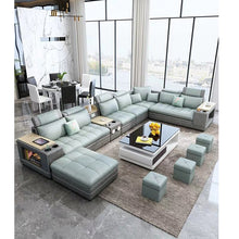Load image into Gallery viewer, Custom Modern Living Room Set  Leather Chesterfield Sofa fabric sofa