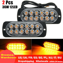 Load image into Gallery viewer, DC12-24V 36W 6 LED Orange Car Truck Motorcycle Emergency Beacon Warning Hazard Flash Underbody Turn Light Bar