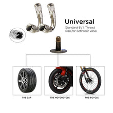 Load image into Gallery viewer, DSYCAR 10Pcs/Lot 45/90/135 Degree Oblique Tire Tyre Copper Nickel Plated Stem Extension Adaptor Suitable Automobile Motorcycle