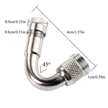 Load image into Gallery viewer, DSYCAR 10Pcs/Lot 45/90/135 Degree Oblique Tire Tyre Copper Nickel Plated Stem Extension Adaptor Suitable Automobile Motorcycle