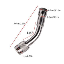 Load image into Gallery viewer, DSYCAR 10Pcs/Lot 45/90/135 Degree Oblique Tire Tyre Copper Nickel Plated Stem Extension Adaptor Suitable Automobile Motorcycle