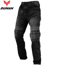 Load image into Gallery viewer, DUHAN Motorcycle Pants Windproof Men's Racing Jeans Riding Trousers Automobile Race Pants with Knee Protector Guards DK-018