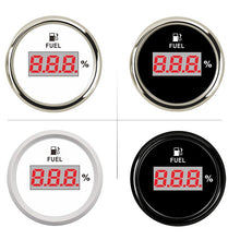 Load image into Gallery viewer, Digital Car 52mm fuel level gauge 0-190ohm for Motorcycle Automobile Auto accessories marine yacht 9V 32V red backlight