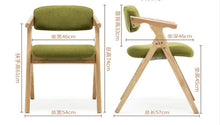 Load image into Gallery viewer, Dining chair Nordic wood dining chair modern minimalist fabric folding chair armrest backrest computer chair home living sofa