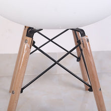 Load image into Gallery viewer, Dining chair simple white chair Nordic chair plastic face solid wooden legs