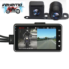 Load image into Gallery viewer, Dual Camera 3 Inch LCD Screen Motorcycle Video Recorder Durable Waterproof Car DVR Full Clarity Automobile Driving Recorder