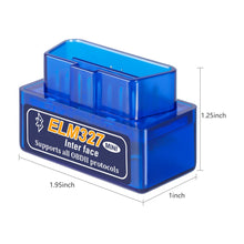 Load image into Gallery viewer, ELM327 Bluetooth V2.1 for Android Torque OBD 2 Interface OBD2 Scanner Super MINI ELM 327 Support OBDII Protocols code reader