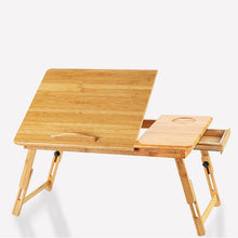 Load image into Gallery viewer, Ergonomics Adjustable Laptop Desk Pure Yellow Bamboo Table Foldable Breakfast Serving Bed Tray Cozy USA Russia Stock