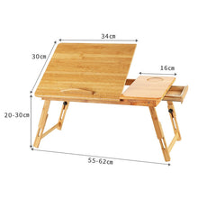 Load image into Gallery viewer, Ergonomics Adjustable Laptop Desk Pure Yellow Bamboo Table Foldable Breakfast Serving Bed Tray Cozy USA Russia Stock