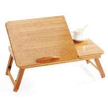 Load image into Gallery viewer, Ergonomics Adjustable Laptop Desk Pure Yellow Bamboo Table Foldable Breakfast Serving Bed Tray Cozy USA Russia Stock