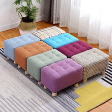 Load image into Gallery viewer, Fabric stool home sofa bench lazy bench solid wood shoes bench simple low stool living room coffee stool bench
