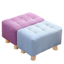 Load image into Gallery viewer, Fabric stool home sofa bench lazy bench solid wood shoes bench simple low stool living room coffee stool bench
