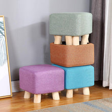 Load image into Gallery viewer, Fabric stool home sofa bench lazy bench solid wood shoes bench simple low stool living room coffee stool bench