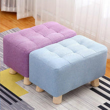 Load image into Gallery viewer, Fabric stool home sofa bench lazy bench solid wood shoes bench simple low stool living room coffee stool bench