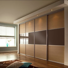 Load image into Gallery viewer, Factory price black painted glass door wardrobe with led light
