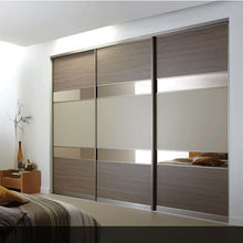 Load image into Gallery viewer, Factory price black painted glass door wardrobe with led light