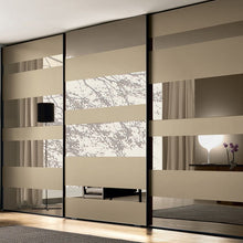 Load image into Gallery viewer, Factory price black painted glass door wardrobe with led light