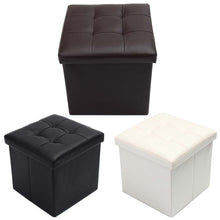 Load image into Gallery viewer, Foldable Leather Sofa Footstool Ottoman Folding Footrest Seat Lounge Storage Box