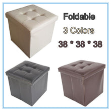 Load image into Gallery viewer, Foldable Leather Sofa Footstool Ottoman Folding Footrest Seat Lounge Storage Box
