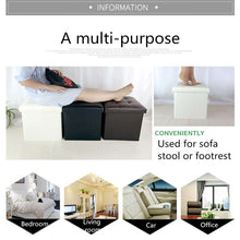 Load image into Gallery viewer, Foldable Leather Sofa Footstool Ottoman Folding Footrest Seat Lounge Storage Box