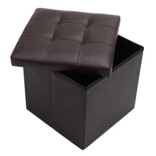Load image into Gallery viewer, Foldable Leather Sofa Footstool Ottoman Folding Footrest Seat Lounge Storage Box