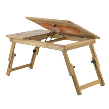 Load image into Gallery viewer, Foldable Portable Bamboo Computer Stand Laptop Desk With/Without Fan Tea Serving Bed Dining Table Laptop Notebook Table