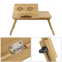 Load image into Gallery viewer, Foldable Portable Bamboo Computer Stand Laptop Desk With/Without Fan Tea Serving Bed Dining Table Laptop Notebook Table
