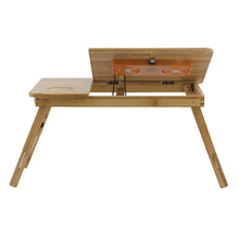 Load image into Gallery viewer, Foldable Portable Bamboo Computer Stand Laptop Desk With/Without Fan Tea Serving Bed Dining Table Laptop Notebook Table