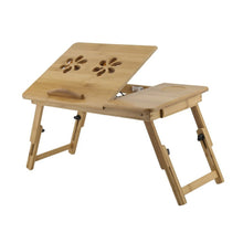 Load image into Gallery viewer, Foldable Portable Bamboo Computer Stand Laptop Desk With/Without Fan Tea Serving Bed Dining Table Laptop Notebook Table