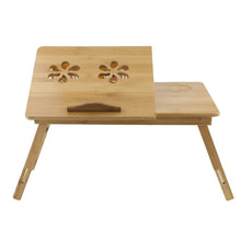 Load image into Gallery viewer, Foldable Portable Bamboo Computer Stand Laptop Desk With/Without Fan Tea Serving Bed Dining Table Laptop Notebook Table