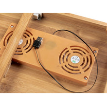 Load image into Gallery viewer, Folding Portable Bamboo Laptop Table Adjustable Computer Desk Sofa Bed Laptop Table With Cooling Fan Notebook Laptop Bed Table