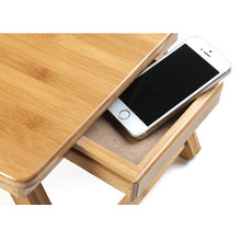Load image into Gallery viewer, Folding Portable Bamboo Laptop Table Adjustable Computer Desk Sofa Bed Laptop Table With Cooling Fan Notebook Laptop Bed Table